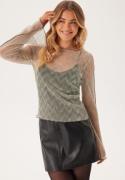 BUBBLEROOM Contrast Shimmer Top Gold M