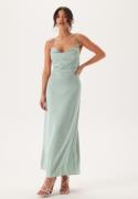 Bubbleroom Occasion Waterfall Satin Ankle dress Dusty green 42