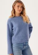 SELECTED FEMME Slfalva Structure Ls Knit O-neck Endless Sky Detail:MELANGE XS