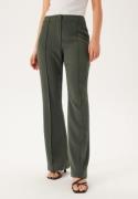 BUBBLEROOM Flared Structured Suit Trousers Dark green 40