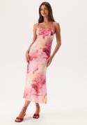 Bardot Adoni Printed Mesh Midi Dress 132801 Pink Tie Dye 38(UK10)