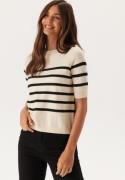 VERO MODA Vmsaba Plain Ss O-neck Pullove Birch Stripes:w Black L