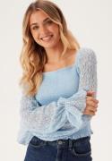 BUBBLEROOM Square Neck Smock Top Light blue XL