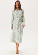 YAS Yaskaya Ls Long Shirt Dress Birch Stripes:iceberg Green 42