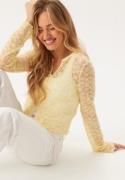 BUBBLEROOM Button Lace Cardigan Yellow M