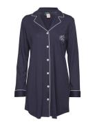 Lrl Hammond Knit Collar Sleepshirt Navy Windsor Nattøj Blue Lauren Ralph Lauren Homewear