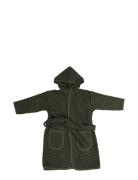 Bathrobe - Zigzag Dark Green 1-2 Years Morgenkåbe Badekåbe Green Filibabba