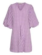 Siline Check Dress Kort Kjole Purple A-View
