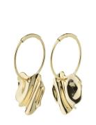 Em Wavy Hoop Earrings Gold-Plated Accessories Jewellery Earrings Hoops Gold Pilgrim