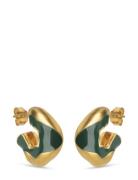 Amelia Hoops Accessories Jewellery Earrings Hoops Gold Enamel Copenhagen