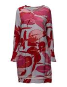 Moss Crepe Dress W. Branch Print & Kort Kjole Red Coster Copenhagen