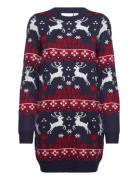 Vianna Reindeer Christmas Knit Dress/Ka Kort Kjole Multi/patterned Vila