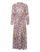 Slfkatrin Ls Ankle Dress B Maxikjole Festkjole Purple Selected Femme