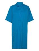 Carlee 3/4 Shirt Dress Kort Kjole Blue MOS MOSH