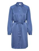 Viellette L/S Shirt Dress/Su - Ev Kort Kjole Blue Vila