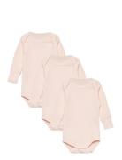 3 Pack Rib Jersey Long Sleeve Body Bodies Long-sleeved Pink Copenhagen Colors