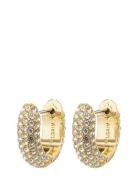 Lona Recycled Chunky Crystal Huggie Hoops Accessories Jewellery Earrings Hoops Gold Pilgrim
