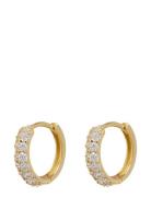 The Baby Pave Huggies Accessories Jewellery Earrings Hoops Gold LUV AJ