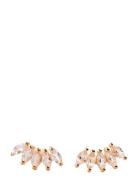 Theodora Studs Gold White Accessories Jewellery Earrings Studs Gold Syster P