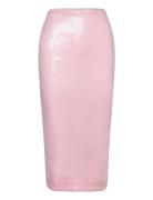 Sequin Midi Pencil Skirt Pencilnederdel Nederdel Pink ROTATE Birger Christensen