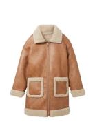 Reversible Shearling Coat Outerwear Coats Winter Coats Brown Tom Tailor