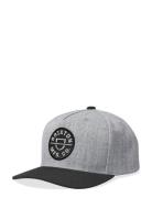 Crest C Mp Snapback Accessories Headwear Caps Grey Brixton