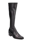 Boots - Block Heel Lange Støvler Black ANGULUS