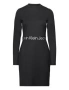 Logo Elastic Milano Ls Dress Kort Kjole Black Calvin Klein Jeans
