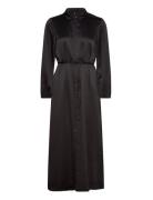 Vmmerle L/S Ancle Shirt Dress Wvn Exp Maxikjole Festkjole Black Vero Moda