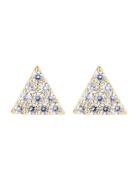 Triangle Crystal Earing Accessories Jewellery Earrings Studs Gold By Jolima