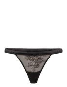 Lace Satin Thong G-streng Undertøj Black Understatement Underwear