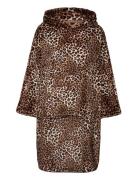 Poncho Flannel Fleece Leopard Morgenkåbe Brown Hunkemöller