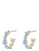 Ashley Small Oval Ear Accessories Jewellery Earrings Hoops Blue SNÖ Of Sweden