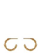 Small Dancing Wave Hoops Accessories Jewellery Earrings Hoops Gold Pernille Corydon