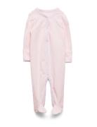 Floral-Trim Footed Coverall Pyjamas Sie Jumpsuit Pink Ralph Lauren Baby