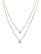 Lucia Recycled 2-In-1 Crystal Necklace Accessories Jewellery Necklaces Dainty Necklaces Gold Pilgrim