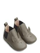 Edith Leather Slippers Slippers Hjemmesko Grey Liewood