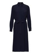 Shirt Dress With Lenzing™ Ecovero™ Knælang Kjole Navy Esprit Collection
