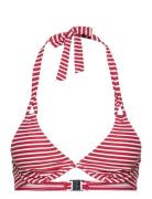 Recycled: Unpadded Halterneck Top Swimwear Bikinis Bikini Tops Wired Bikinitops Red Esprit Bodywear Women