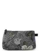 Cosmetic S Black Flower Linen Toilettaske Multi/patterned Ceannis