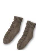 Ardette Knitted Pointelle Socks 19-21 Sokker Strømper Brown That's Mine