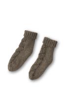 Ardette Knitted Pointelle Socks 15-16 Sokker Strømper Brown That's Mine