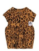 Basic Leopard Ss Dress Tencel™ Dresses & Skirts Dresses Casual Dresses Short-sleeved Casual Dresses Multi/patterned Mini Rodini