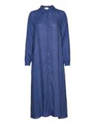 Cristamw Long Dress Knælang Kjole Blue My Essential Wardrobe