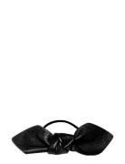 Leather Bow Big Hair Tie Accessories Hair Accessories Scrunchies Black Corinne