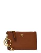 Natural Smth Leathr-Zip Card Cas-Cc Bags Card Holders & Wallets Card Holder Brown Lauren Ralph Lauren