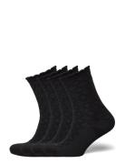 Sock 4 P Structures Lingerie Socks Regular Socks Black Lindex