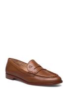 Wynnie Burnished Leather Loafer Loafers Flade Sko Brown Lauren Ralph Lauren