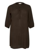 Kclouisa Ami Dress Knælang Kjole Brown Kaffe Curve