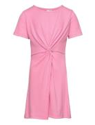 Pkkleo Ss Twist Dress Tw Dresses & Skirts Dresses Casual Dresses Short-sleeved Casual Dresses Pink Little Pieces